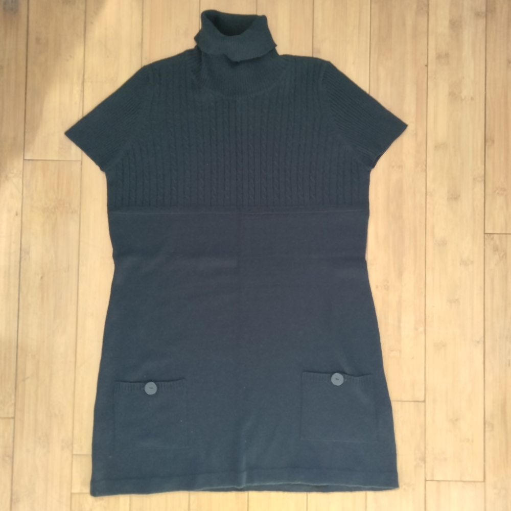 LCW XSide Women's Turtleneck Short Sleeve Sweater Tunic - Black Size S/M
